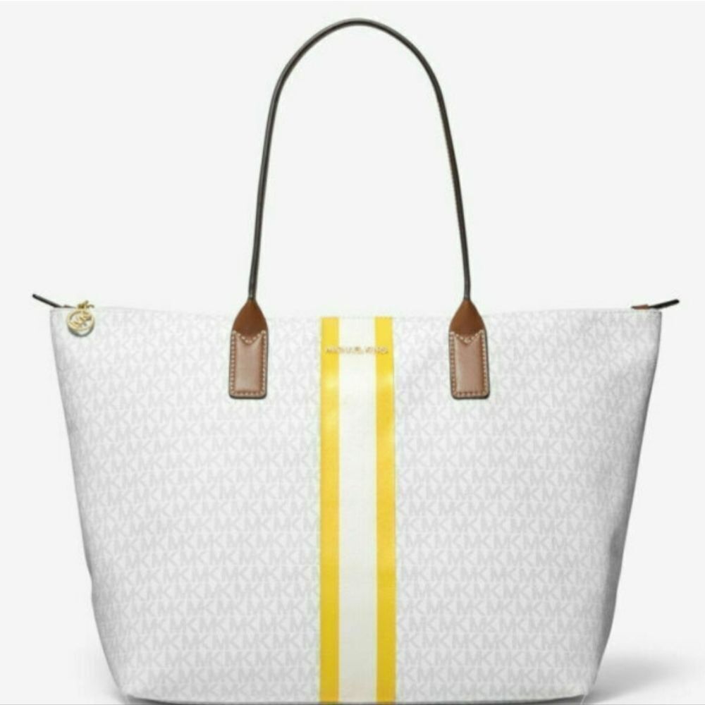 #11 Michael Kors Extra Large Monogram Stripe Tote - Picture 3 of 5